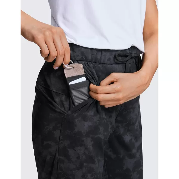 CRZ YOGA 4Way Stretch Golf Capri Pants for Women 23 Casual Yoga Dress Work Capris with Pockets Workout Athletic TravelTie Dye Smoke Ink