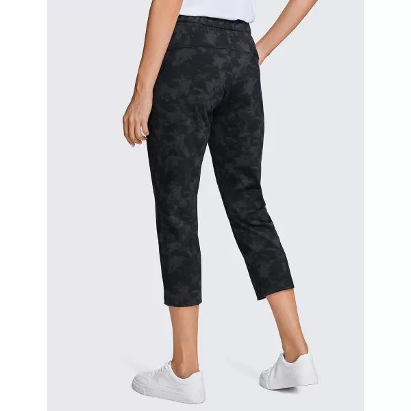CRZ YOGA 4Way Stretch Golf Capri Pants for Women 23 Casual Yoga Dress Work Capris with Pockets Workout Athletic TravelTie Dye Smoke Ink