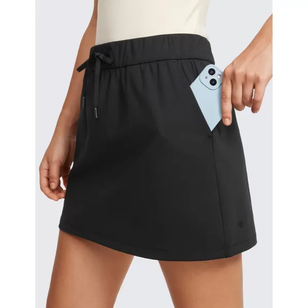 CRZ YOGA 4Way Stretch Skirts for Women High Waisted Work Casual Golf Tennis Skirt Skorts with 5 PocketsBlack