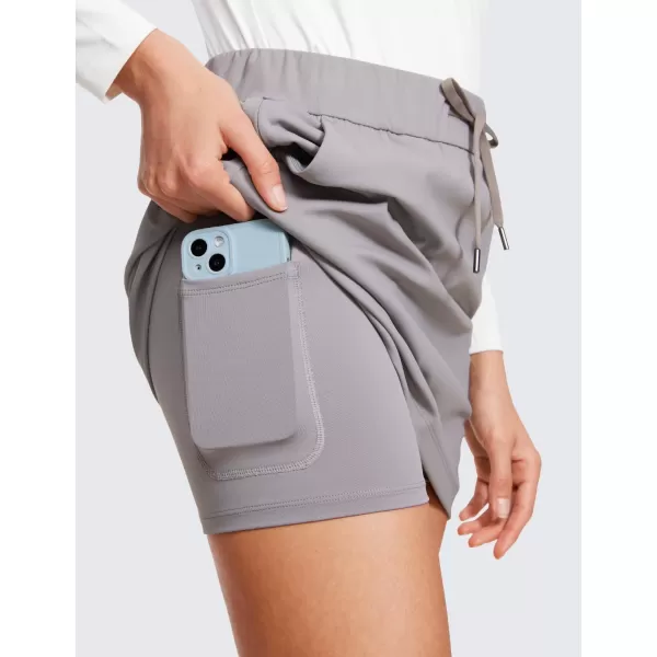 CRZ YOGA 4Way Stretch Skirts for Women High Waisted Work Casual Golf Tennis Skirt Skorts with 5 PocketsDark Chrome