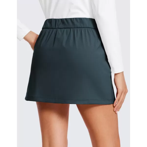 CRZ YOGA 4Way Stretch Skirts for Women High Waisted Work Casual Golf Tennis Skirt Skorts with 5 PocketsForest Dark Green