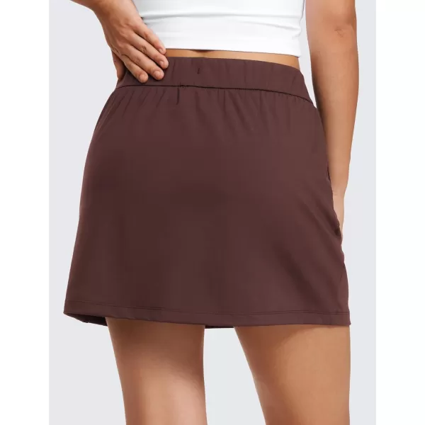 CRZ YOGA 4Way Stretch Skirts for Women High Waisted Work Casual Golf Tennis Skirt Skorts with 5 PocketsTaupe