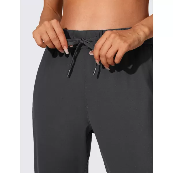 CRZ YOGA 4Way Stretch Workout Joggers for Women 28  Casual Travel Pants Lounge Athletic Sweatpants with PocketsInk Gray