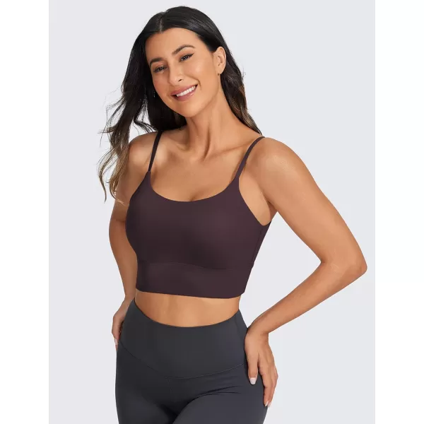 CRZ YOGA Adjustable Longline Sports Bra for Women  V Back Wireless Workout Padded Yoga Bra Cropped Tank Tops CamisoleArctic Plum