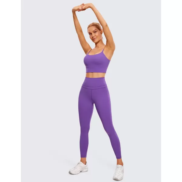 CRZ YOGA Adjustable Longline Sports Bra for Women  V Back Wireless Workout Padded Yoga Bra Cropped Tank Tops CamisoleRoyal Lilac