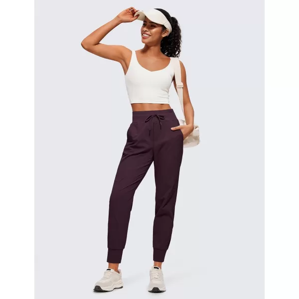 CRZ YOGA Athletic High Waisted Joggers for Women 275  Lightweight Workout Travel Casual Outdoor Hiking Pants with PocketsArctic Plum