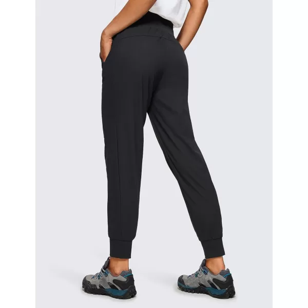 CRZ YOGA Athletic High Waisted Joggers for Women 275  Lightweight Workout Travel Casual Outdoor Hiking Pants with PocketsBlack