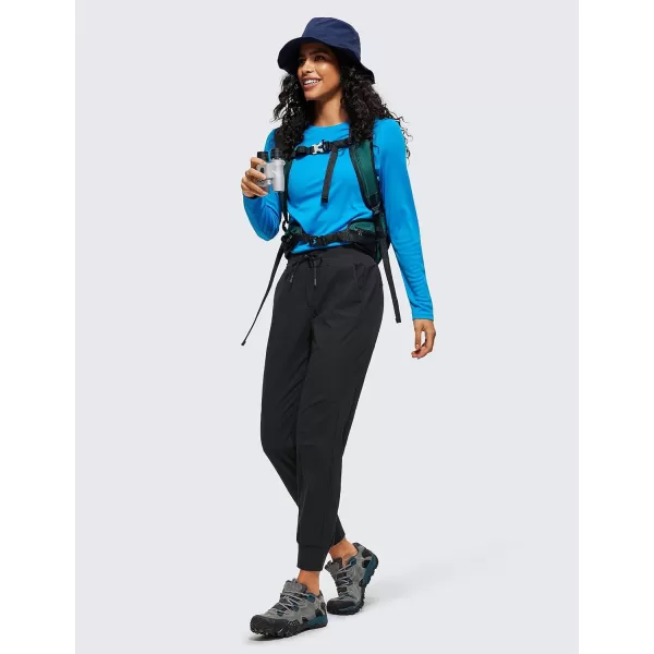 CRZ YOGA Athletic High Waisted Joggers for Women 275  Lightweight Workout Travel Casual Outdoor Hiking Pants with PocketsBlack