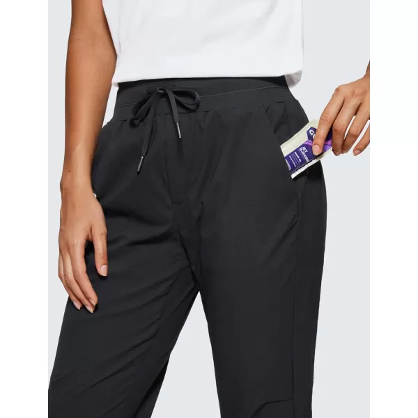 CRZ YOGA Athletic High Waisted Joggers for Women 275  Lightweight Workout Travel Casual Outdoor Hiking Pants with PocketsBlack