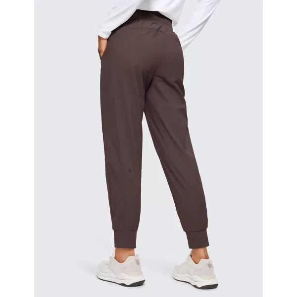 CRZ YOGA Athletic High Waisted Joggers for Women 275  Lightweight Workout Travel Casual Outdoor Hiking Pants with PocketsBrown Rock