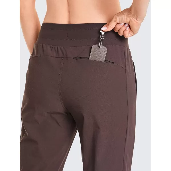CRZ YOGA Athletic High Waisted Joggers for Women 275  Lightweight Workout Travel Casual Outdoor Hiking Pants with PocketsBrown Rock