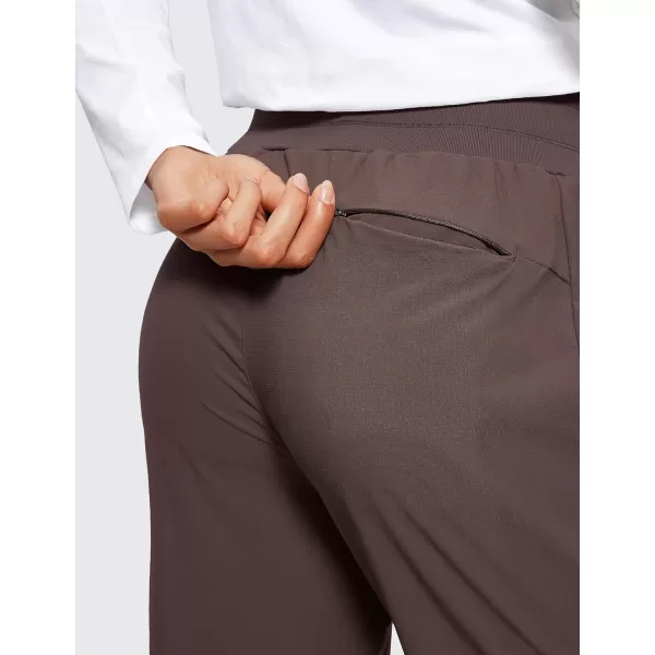 CRZ YOGA Athletic High Waisted Joggers for Women 275  Lightweight Workout Travel Casual Outdoor Hiking Pants with PocketsBrown Rock