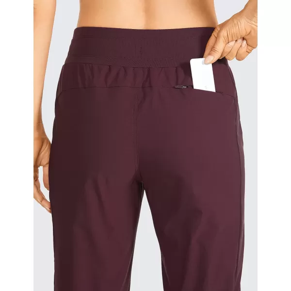 CRZ YOGA Athletic High Waisted Joggers for Women 275  Lightweight Workout Travel Casual Outdoor Hiking Pants with PocketsDark Russet