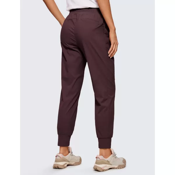 CRZ YOGA Athletic High Waisted Joggers for Women 275  Lightweight Workout Travel Casual Outdoor Hiking Pants with PocketsDark Russet