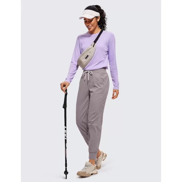 CRZ YOGA Athletic High Waisted Joggers for Women 275  Lightweight Workout Travel Casual Outdoor Hiking Pants with PocketsLunar Rock