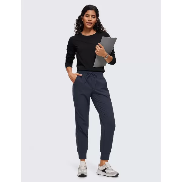 CRZ YOGA Athletic High Waisted Joggers for Women 275  Lightweight Workout Travel Casual Outdoor Hiking Pants with PocketsNavy