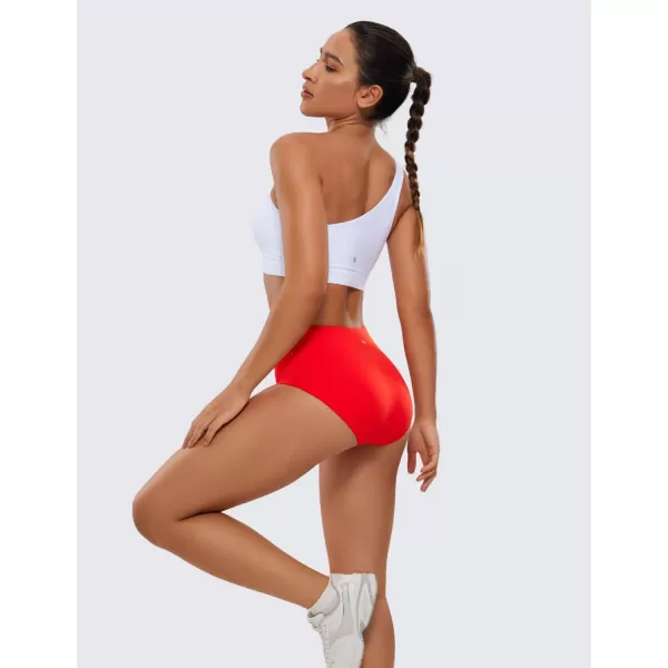 CRZ YOGA Butterluxe Booty Shorts for Women Full Coverage  High Waist Workout Panties Shorts Athletic Volleyball Gym RunningDark Red