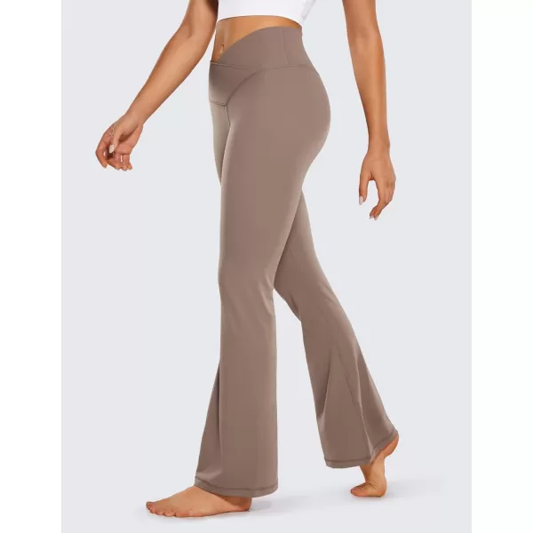 CRZ YOGA Butterluxe Crossover Flare Leggings for Women 31  High Waist V Cross Bootcut Bell Bottoms Tummy Control Yoga Pants31 Height 54  57 Brown Purple