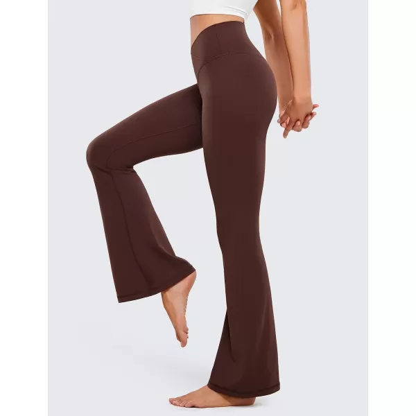 CRZ YOGA Butterluxe Crossover Flare Leggings for Women 31  High Waist V Cross Bootcut Bell Bottoms Tummy Control Yoga Pants31 Height 54  57 Taupe