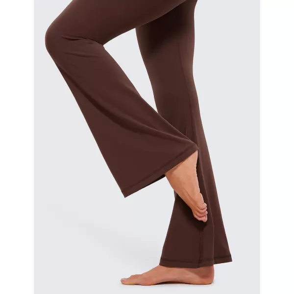 CRZ YOGA Butterluxe Crossover Flare Leggings for Women 31  High Waist V Cross Bootcut Bell Bottoms Tummy Control Yoga Pants31 Height 54  57 Taupe