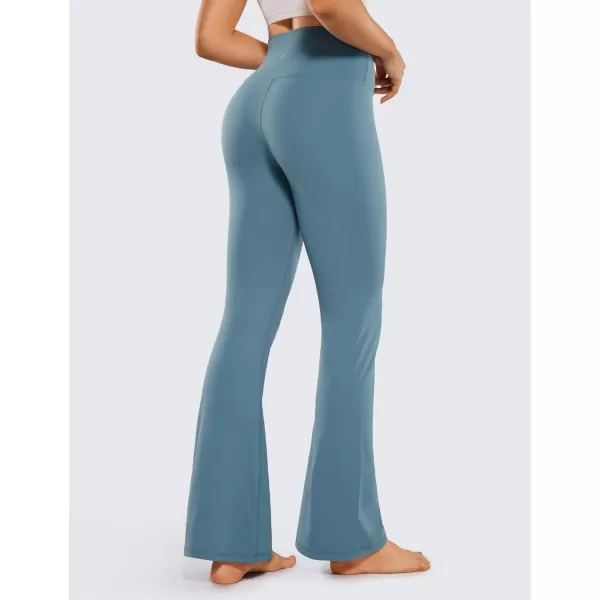 CRZ YOGA Butterluxe Crossover Flare Leggings for Women 31  High Waist V Cross Bootcut Bell Bottoms Tummy Control Yoga Pants31 inches Blue Ashes