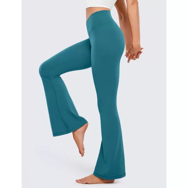 CRZ YOGA Butterluxe Crossover Flare Leggings for Women 31  High Waist V Cross Bootcut Bell Bottoms Tummy Control Yoga Pants31 inches Borealis Green