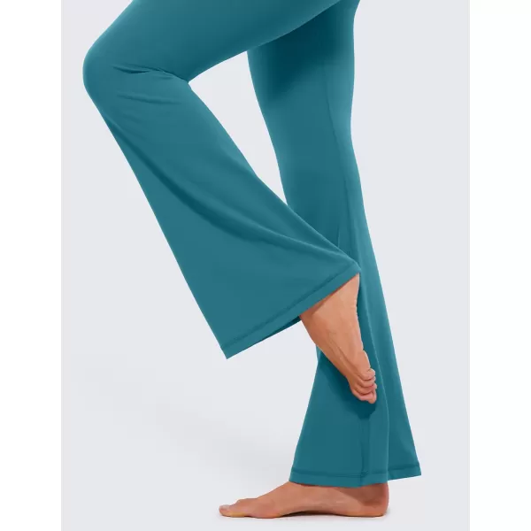 CRZ YOGA Butterluxe Crossover Flare Leggings for Women 31  High Waist V Cross Bootcut Bell Bottoms Tummy Control Yoga Pants31 inches Borealis Green