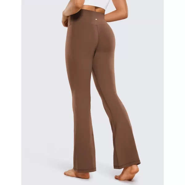 CRZ YOGA Butterluxe Crossover Flare Leggings for Women 31  High Waist V Cross Bootcut Bell Bottoms Tummy Control Yoga Pants31 inches Coffee Brown