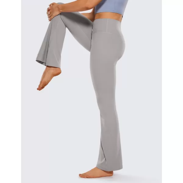 CRZ YOGA Butterluxe Crossover Flare Leggings for Women 31  High Waist V Cross Bootcut Bell Bottoms Tummy Control Yoga Pants31 inches Gull Gray