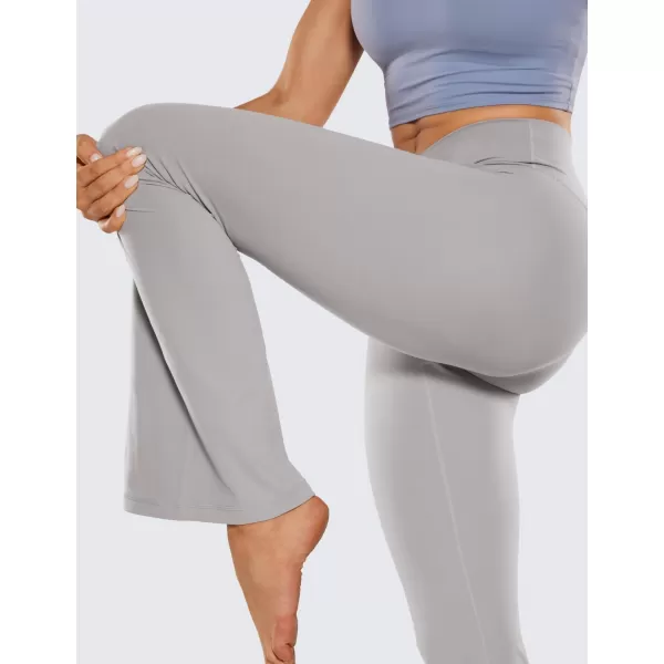 CRZ YOGA Butterluxe Crossover Flare Leggings for Women 31  High Waist V Cross Bootcut Bell Bottoms Tummy Control Yoga Pants31 inches Gull Gray