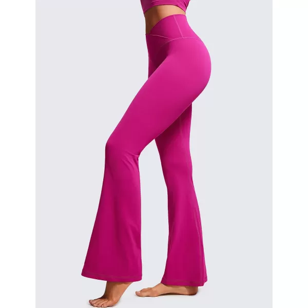 CRZ YOGA Butterluxe Crossover Flare Leggings for Women 31  High Waist V Cross Bootcut Bell Bottoms Tummy Control Yoga Pants31 inches Magenta Purple