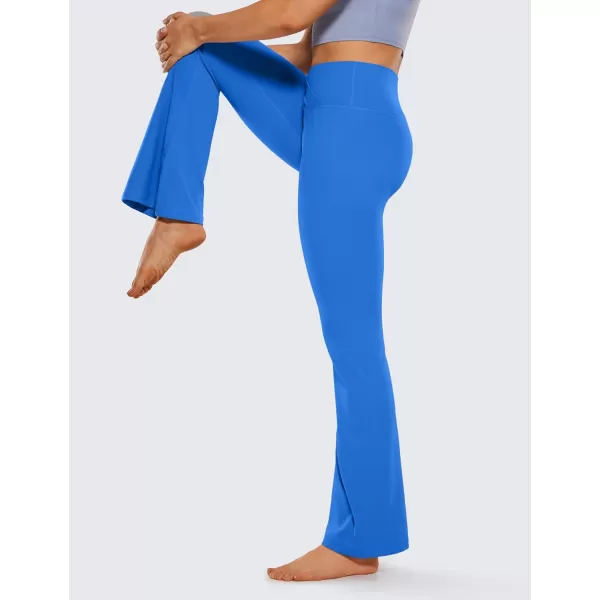 CRZ YOGA Butterluxe Crossover Flare Leggings for Women 31  High Waist V Cross Bootcut Bell Bottoms Tummy Control Yoga Pants31 inches Sparkle Blue