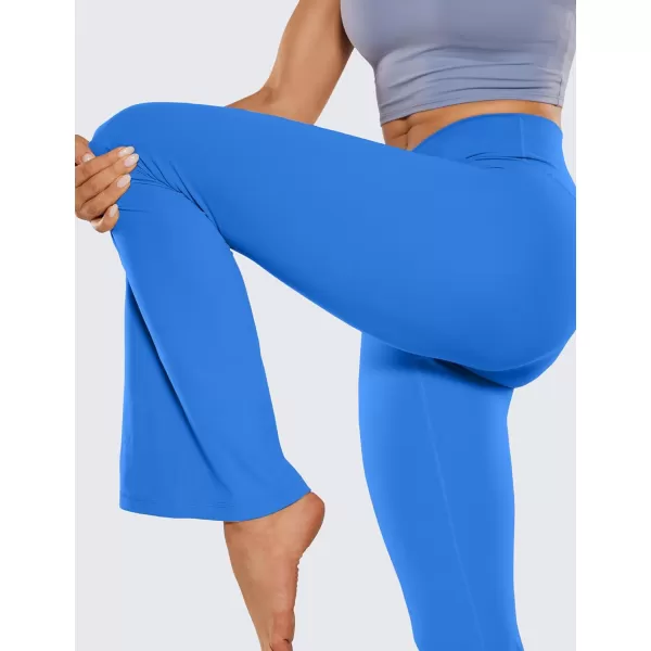 CRZ YOGA Butterluxe Crossover Flare Leggings for Women 31  High Waist V Cross Bootcut Bell Bottoms Tummy Control Yoga Pants31 inches Sparkle Blue