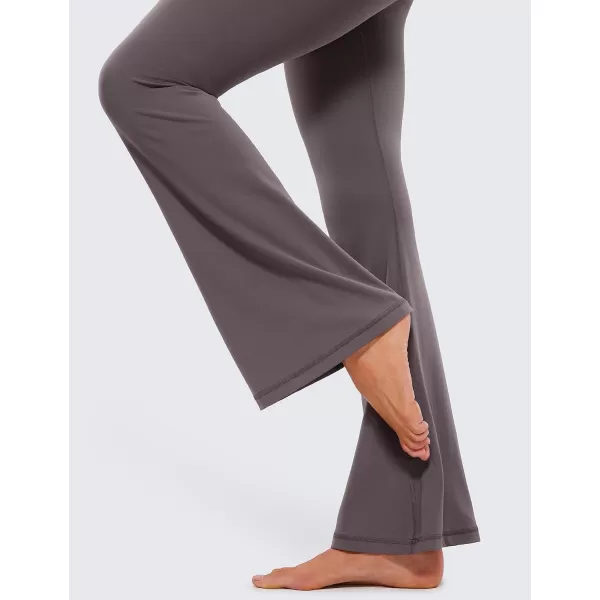 CRZ YOGA Butterluxe Crossover Flare Leggings for Women 31  High Waist V Cross Bootcut Bell Bottoms Tummy Control Yoga Pants31 inches Tornado Grey