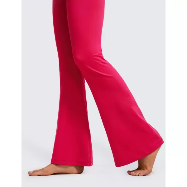 CRZ YOGA Butterluxe Crossover Flare Leggings for Women 31  High Waist V Cross Bootcut Bell Bottoms Tummy Control Yoga Pants31 inches Viva Magenta