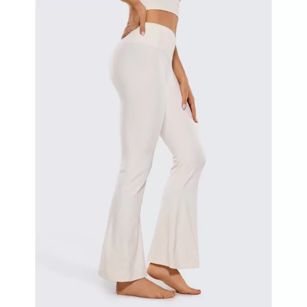 CRZ YOGA Butterluxe Crossover Flare Leggings for Women 31  High Waist V Cross Bootcut Bell Bottoms Tummy Control Yoga Pants31 inches White Apricot