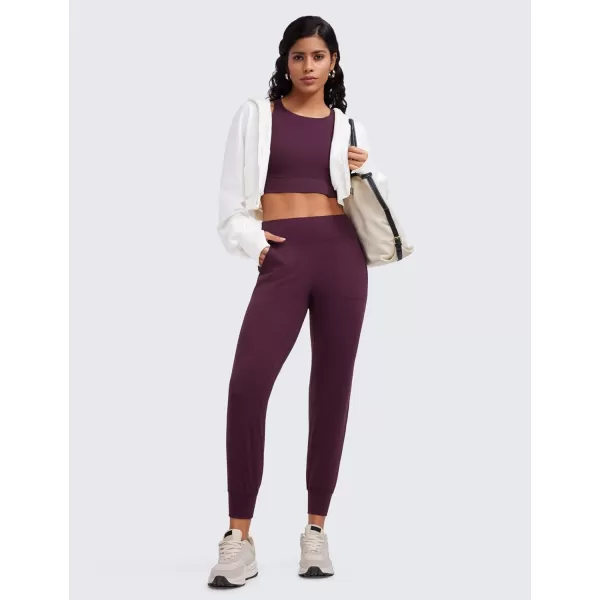 CRZ YOGA Butterluxe High Waisted Joggers for Women 27  Buttery Soft Yoga Pants Lounge Workout Leggings with Pockets27 inches Deep Purple