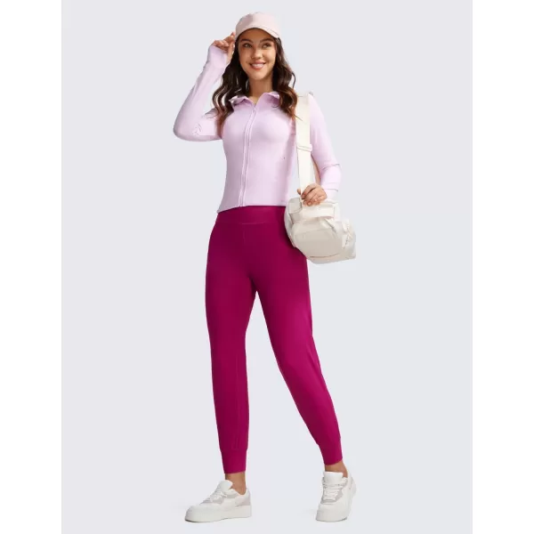 CRZ YOGA Butterluxe High Waisted Joggers for Women 27  Buttery Soft Yoga Pants Lounge Workout Leggings with Pockets27 inches Magenta Purple