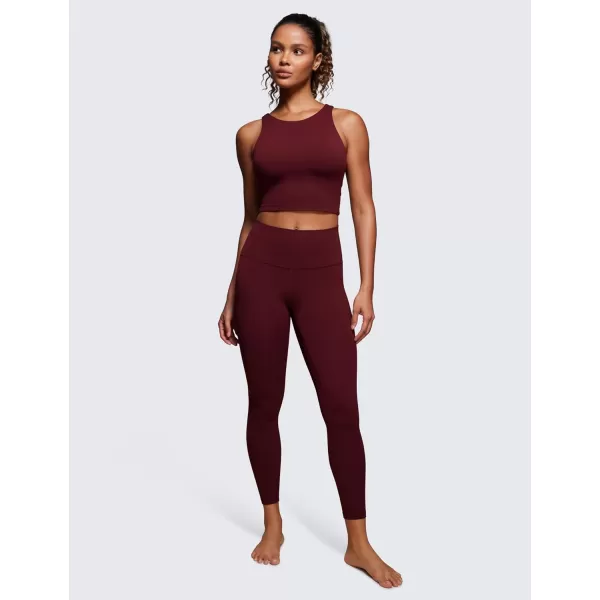 CRZ YOGA Butterluxe High Waisted Lounge Legging 25  Workout Leggings for Women Buttery Soft Yoga Pants25 inches Red Merlot