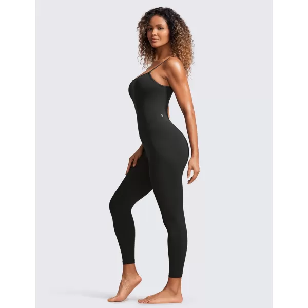 CRZ YOGA Butterluxe Jumpsuits for Women Yoga Workout Casual Romper One Piece Jumpsuit with Built in Bra LeggingsBlack