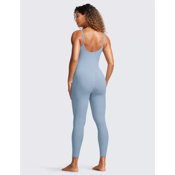 CRZ YOGA Butterluxe Jumpsuits for Women Yoga Workout Casual Romper One Piece Jumpsuit with Built in Bra LeggingsCambric Blue