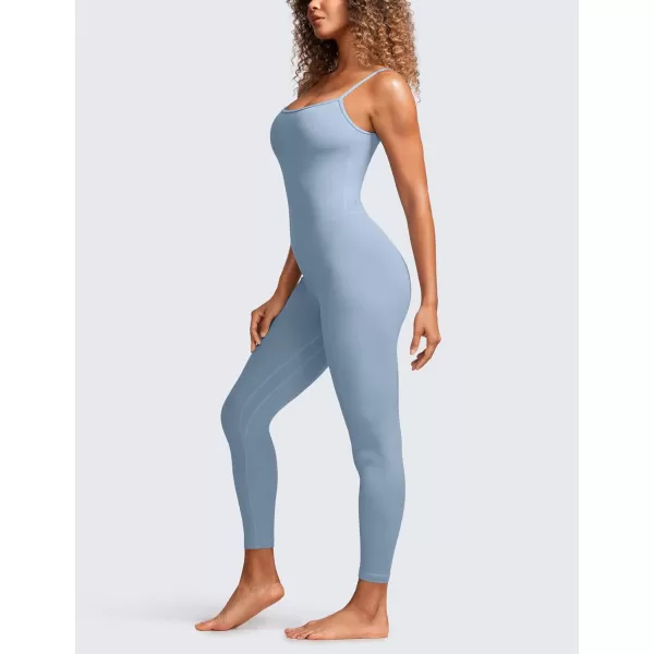 CRZ YOGA Butterluxe Jumpsuits for Women Yoga Workout Casual Romper One Piece Jumpsuit with Built in Bra LeggingsCambric Blue