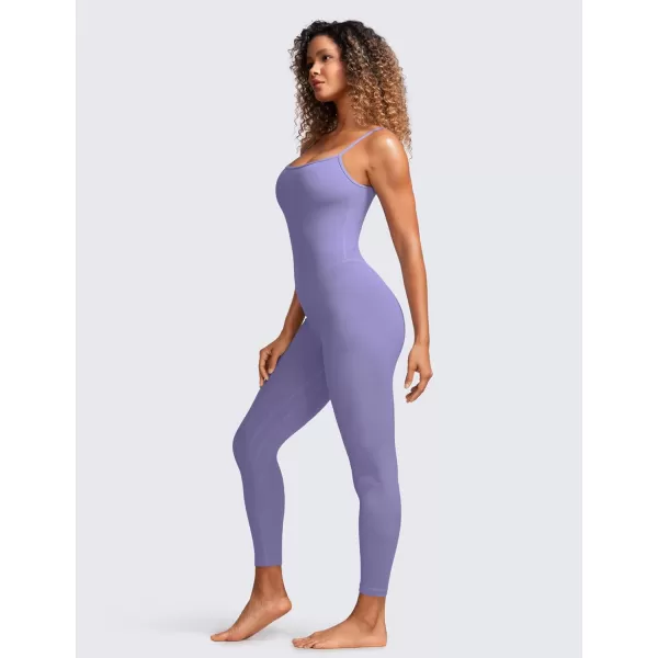 CRZ YOGA Butterluxe Jumpsuits for Women Yoga Workout Casual Romper One Piece Jumpsuit with Built in Bra LeggingsDark Lavender Purple