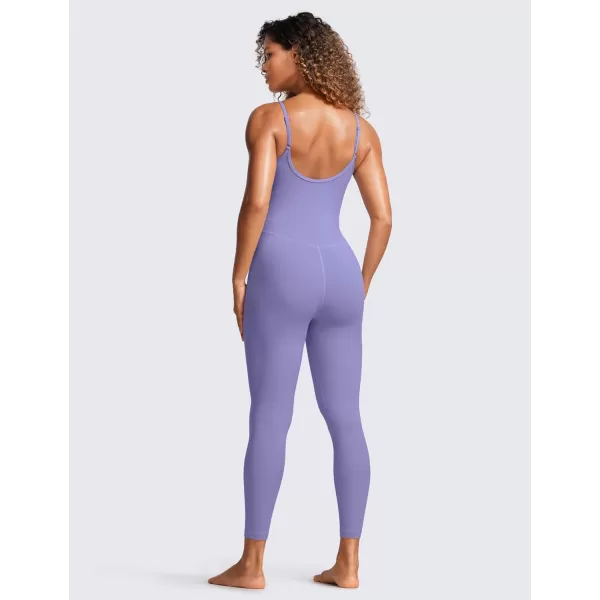 CRZ YOGA Butterluxe Jumpsuits for Women Yoga Workout Casual Romper One Piece Jumpsuit with Built in Bra LeggingsDark Lavender Purple