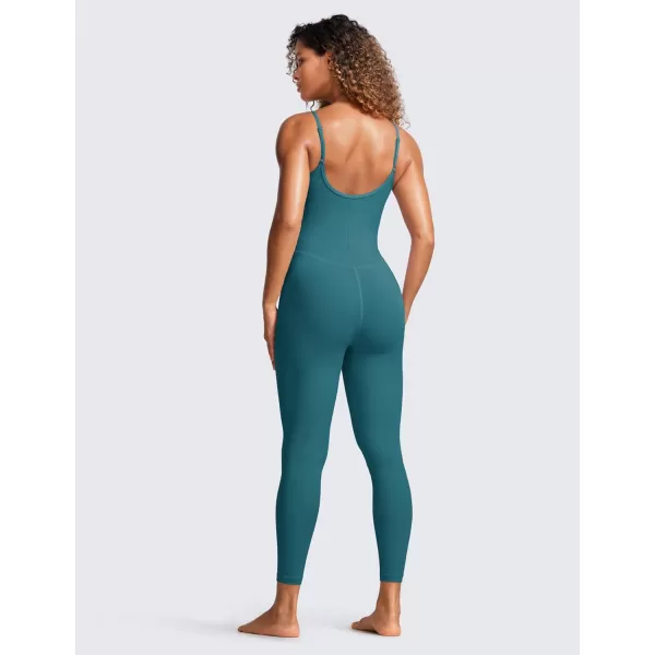 CRZ YOGA Butterluxe Jumpsuits for Women Yoga Workout Casual Romper One Piece Jumpsuit with Built in Bra LeggingsGreen Jade