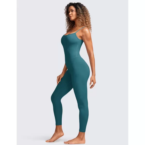 CRZ YOGA Butterluxe Jumpsuits for Women Yoga Workout Casual Romper One Piece Jumpsuit with Built in Bra LeggingsGreen Jade