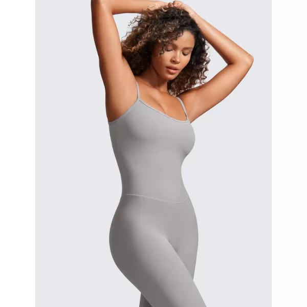 CRZ YOGA Butterluxe Jumpsuits for Women Yoga Workout Casual Romper One Piece Jumpsuit with Built in Bra LeggingsGull Gray