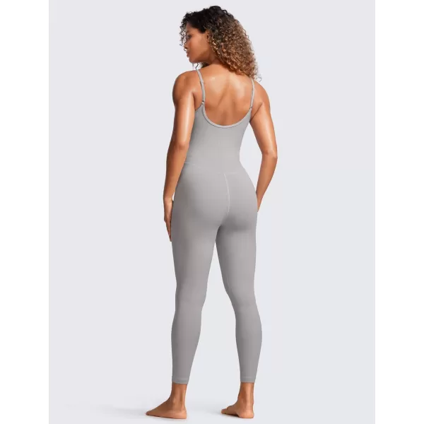 CRZ YOGA Butterluxe Jumpsuits for Women Yoga Workout Casual Romper One Piece Jumpsuit with Built in Bra LeggingsGull Gray