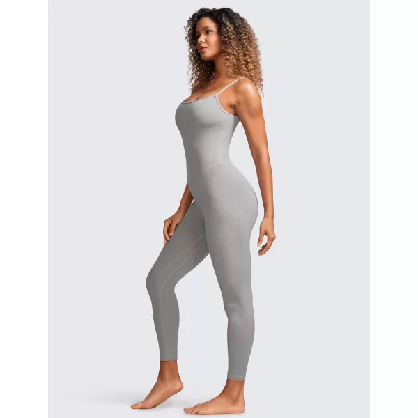 CRZ YOGA Butterluxe Jumpsuits for Women Yoga Workout Casual Romper One Piece Jumpsuit with Built in Bra LeggingsGull Gray