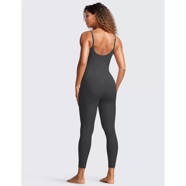 CRZ YOGA Butterluxe Jumpsuits for Women Yoga Workout Casual Romper One Piece Jumpsuit with Built in Bra LeggingsMysterious Grey